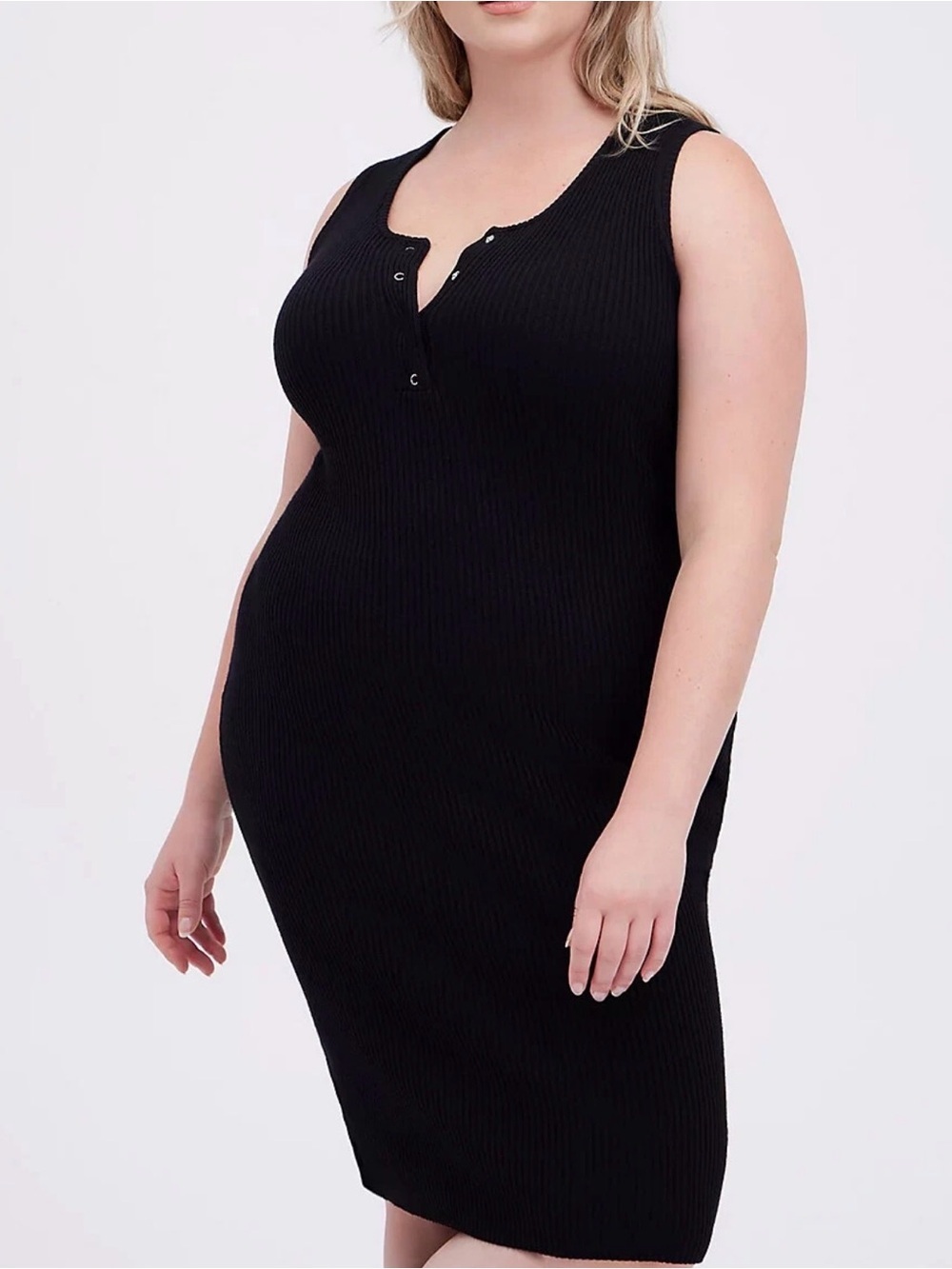 Torrid Deep Black Sleeveless Ribbed Dress Stretchy, Soft, NWT 2X